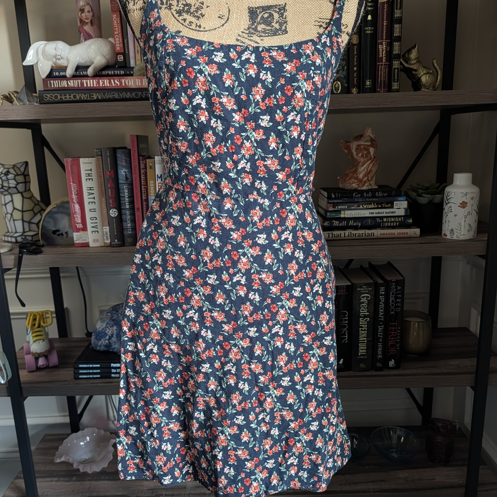 Old Navy Navy Blue Floral Mini Dress